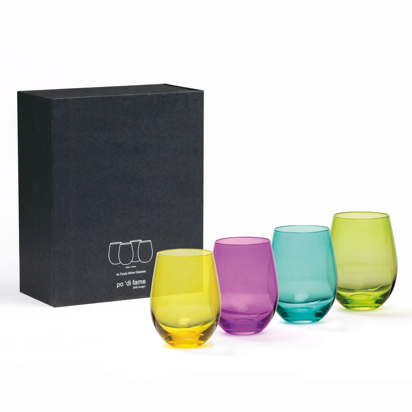 Fiesta Stemless Wine Glasses