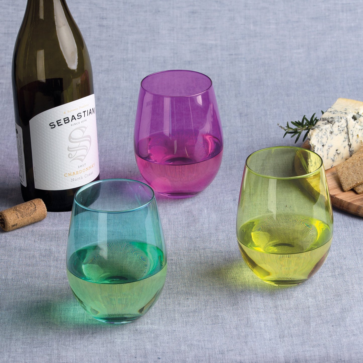 Fiesta Stemless Wine Glasses