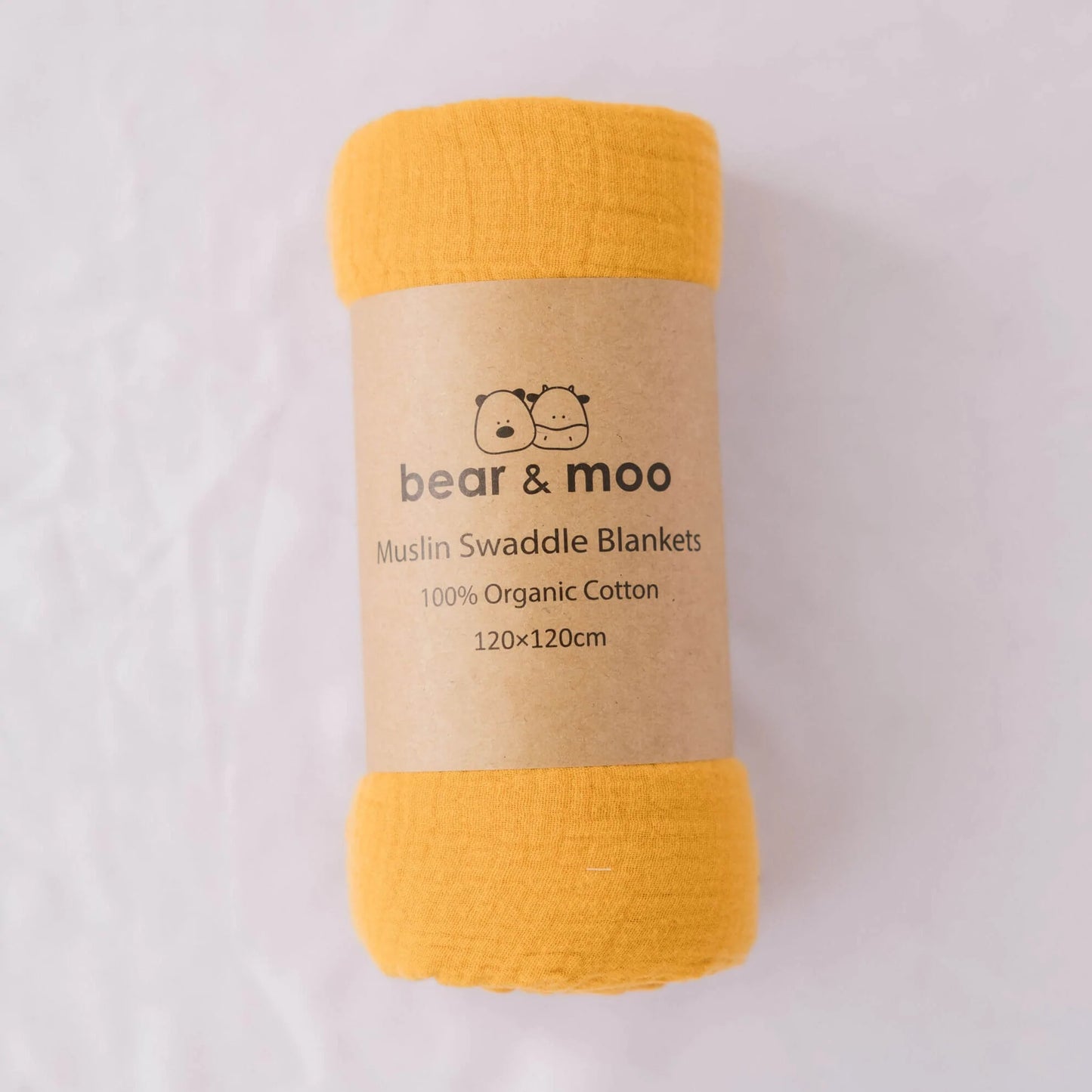 Bear & Moo Muslin Swaddle Blanket