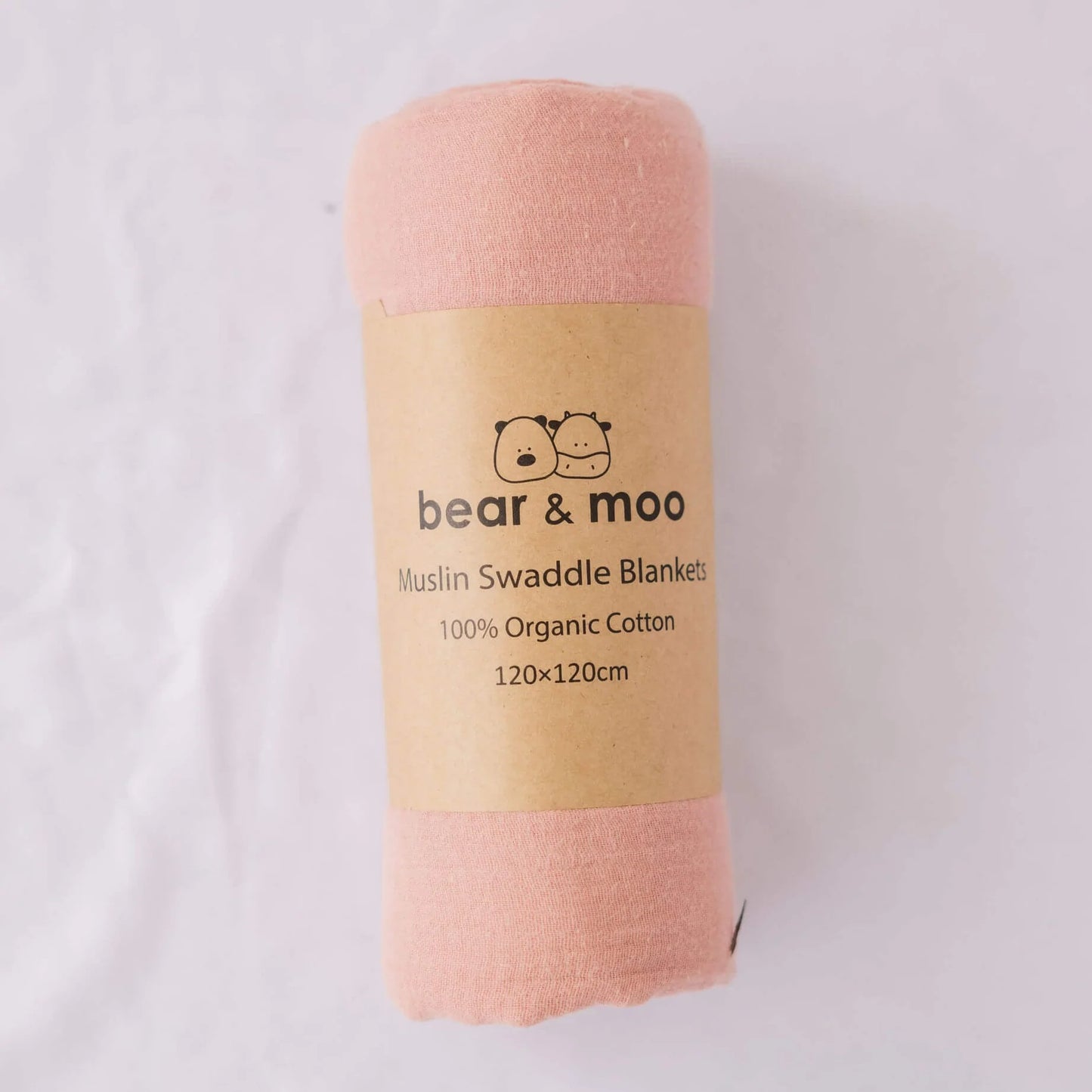 Bear & Moo Muslin Swaddle Blanket